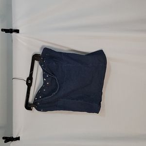 Bedazzled Blue Jean Halter Top